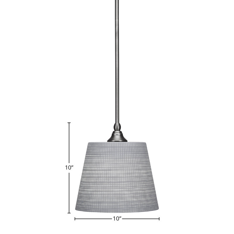 Mini-luminaire suspendu à tige, Nickel brossé, Gris