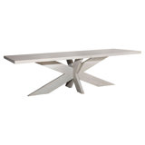 Nantes 102-Inch Rectangular Mango Wood Pedestal Table Finished In An Antique White Wash