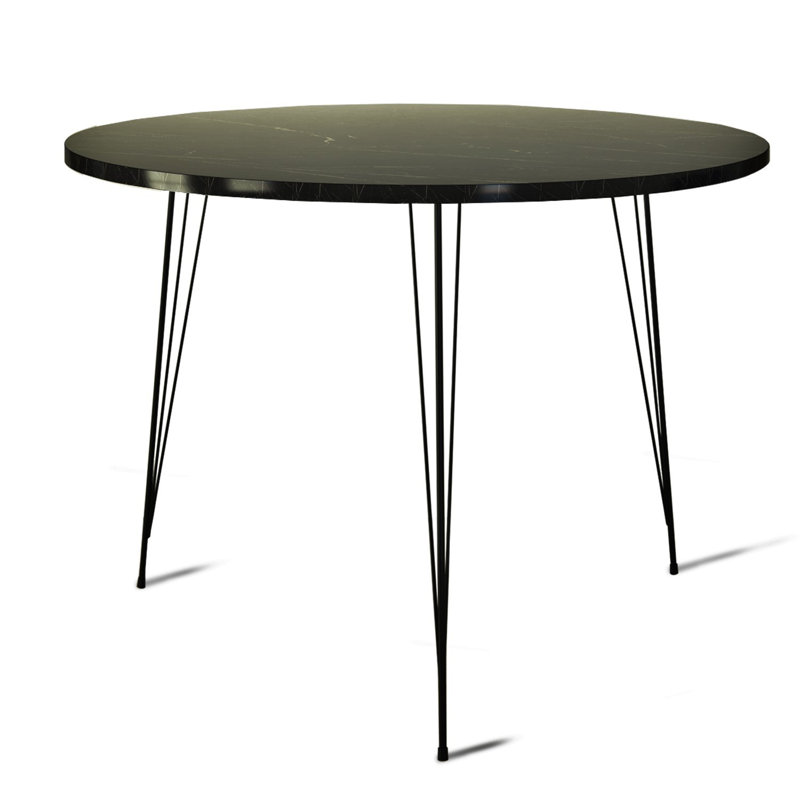 Orrington Round Dining Table, Black/White
