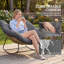 Chaise berçante Papasan, chaise berçante d'extérieur surdimensionnée en osier avec coussin, chaises berçantes rembourrées en rotin PE pour salon, jardin, patio, balcon, gris foncé-1156081145-1156081142
