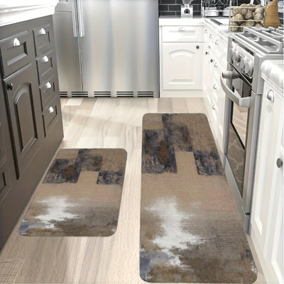 Ensemble de 2 tapis de cuisine Earthy Abstract