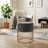 1Pc Round Velvet Accent Ottoman With Luxurious Gold Frame, Comfy Upholstered Ottoman-910592180
