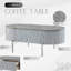 Elegant Gray Coffee Table With High Gloss Top And 3/4 Extension Function Chic Oval Shape Storage Space