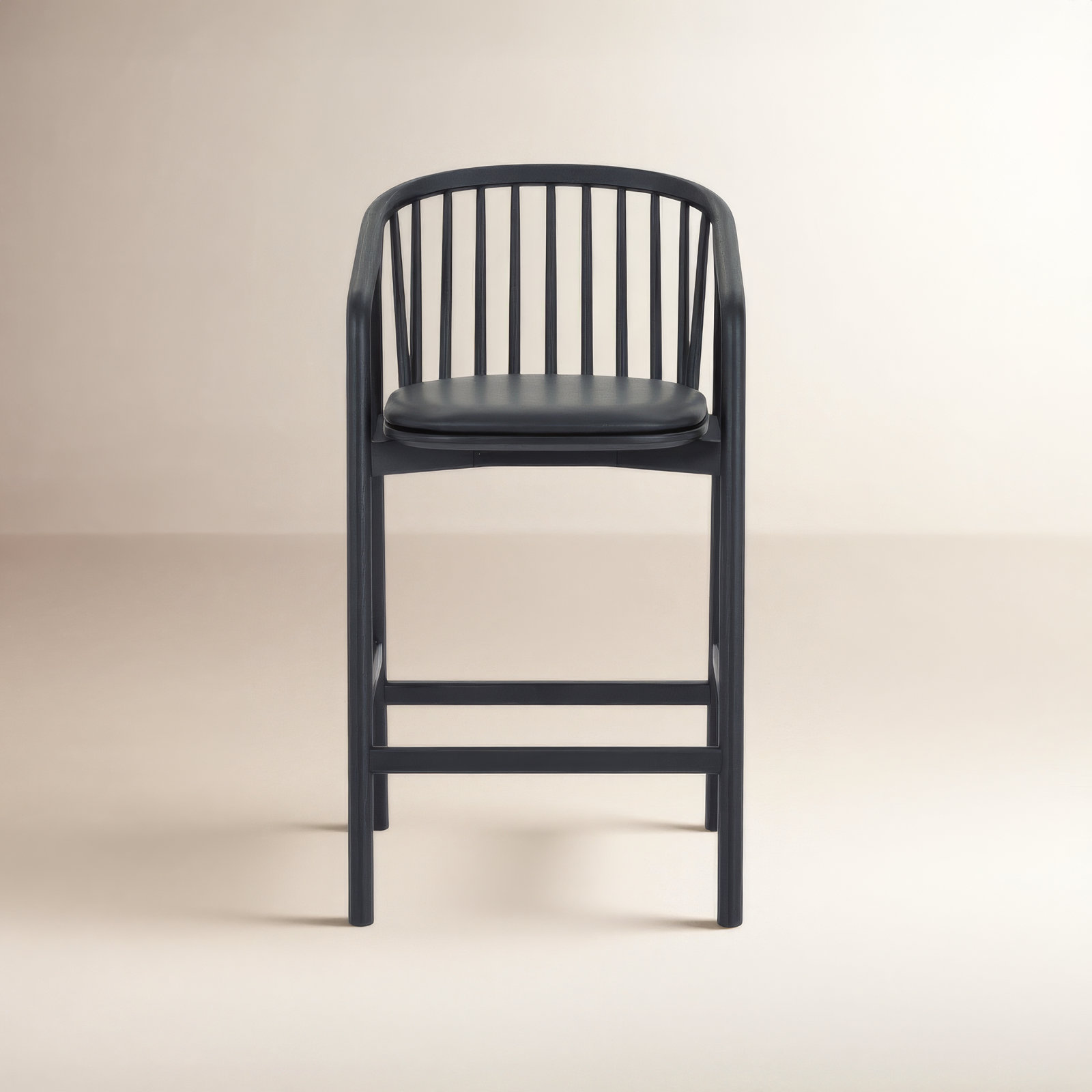 Buffolino Bar Stool, Counter Stool (26" Seat Height), Black