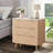 2pcs Modern Fluted Nightstand with Faux Marble Top & 3 Drawers, Mid-Century Bedside Table with Curved Profile for Bedroom, Living Room, Hallway, Entryway-115431603