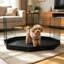 Niche pour chien en tissu, métal et maille, ensemble 1 pièce, couleur beige, pour intérieur et extérieur, robuste et durable