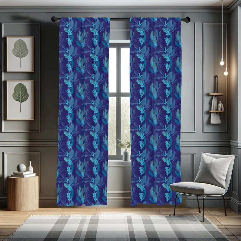 Panneaux de rideaux semi-diaphanes avec passe-tringle Tropical, 28 po x 63 po