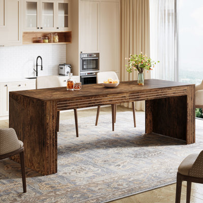 78.7'' Dining Table For 6-8 People, Rectangular Kitchen Table Wood Dinner Table