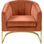 Fauteuil demi-tonneau en velours 30 po Carter-774457189