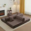 Canapé-lit 64,7 po en velours côtelé désossé, canapé futon modulaire, canapé en mousse à compression avec 2 coussins, aucun assemblage requis-1369500020-1374894628
