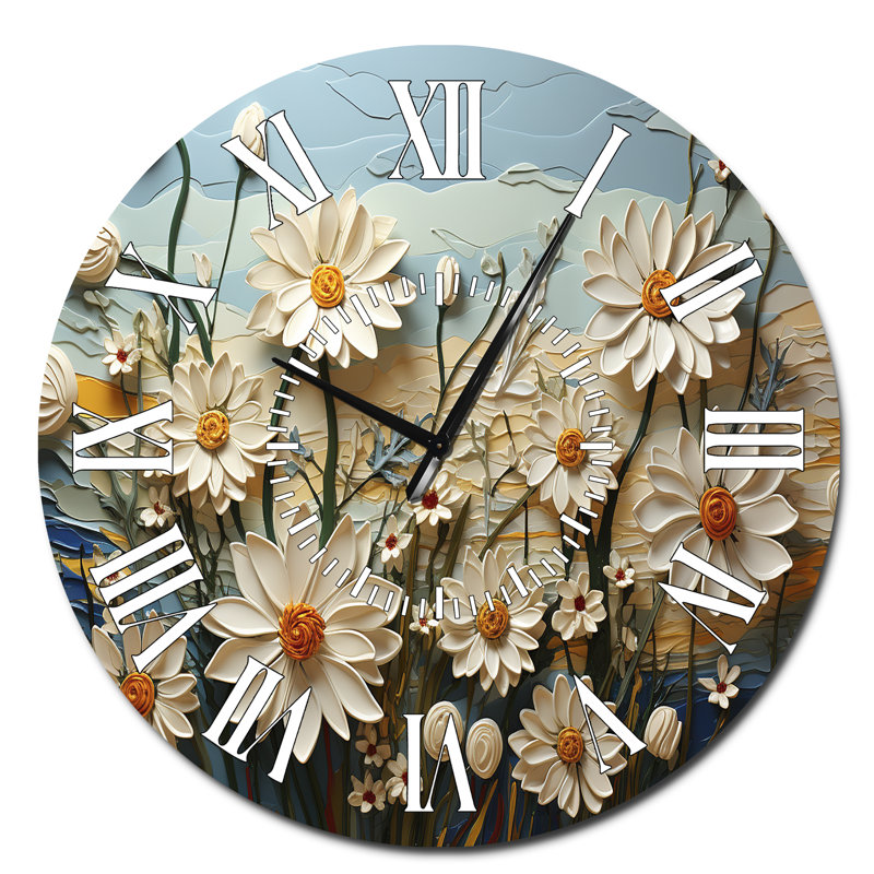 Horloge murale Daisies Daisy Delight II, Surdimensionné