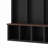 Arched Design Wooden Hall Tree with Storage Bench with 5 Black Hooks-1475180858