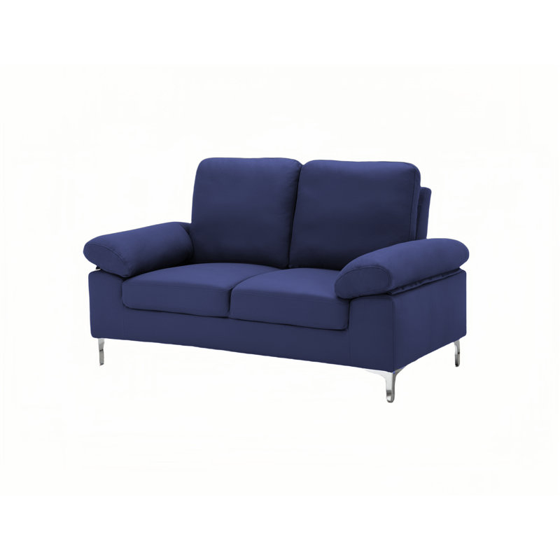 Deontrey 2 Seater Fabric Sofa, Blue