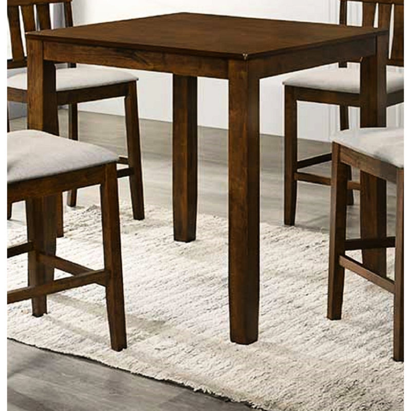 Table de salle à manger à hauteur de comptoir traditionnelle carrée en cerisier, pouvant accueillir 4 personnes, finition cerisier