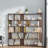 Space-saving Mdf Bookcases Set, Dark Brown Finish, Modern Design For Home