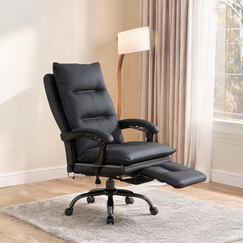 Fauteuil de bureau massant réglable avec chauffage lombaire et inclinaison complète, couleur gris classique