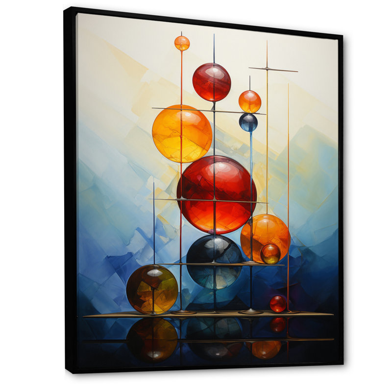 «Opt Art Harmonic Balance IV» sur toile, Cadre flottant noir, H 40 po x l 30 po x P 1,5 po