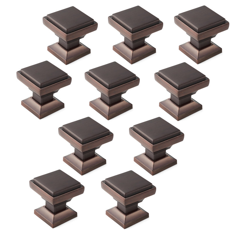 1" Length Square Knob Multipack, Oil Rubbed Bronze