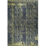 Rapture Abstract Area Rug in Black/Lemon Yellow