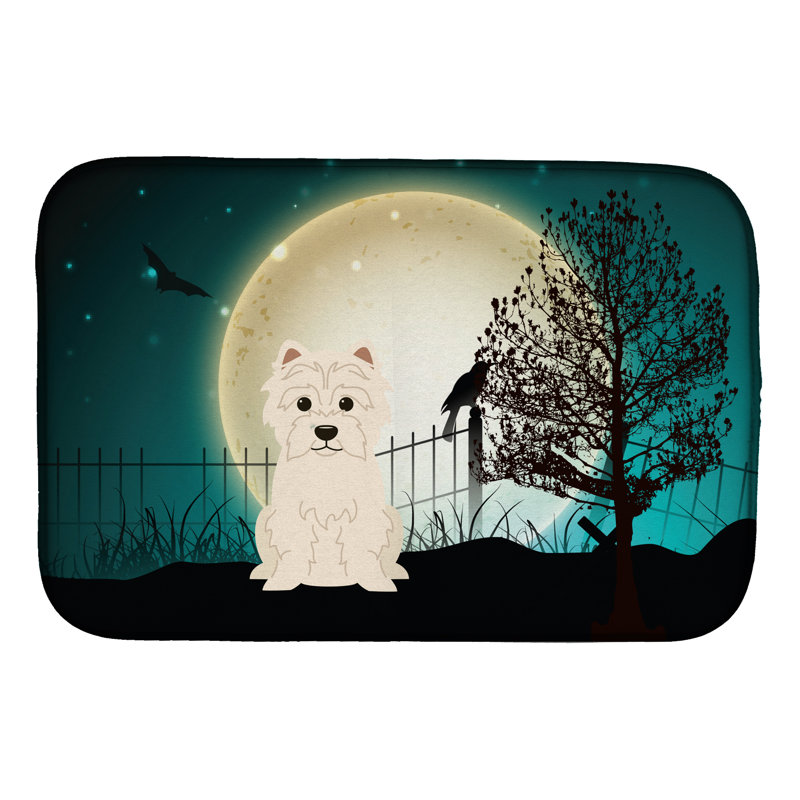 Tapis de séchage westie halloween