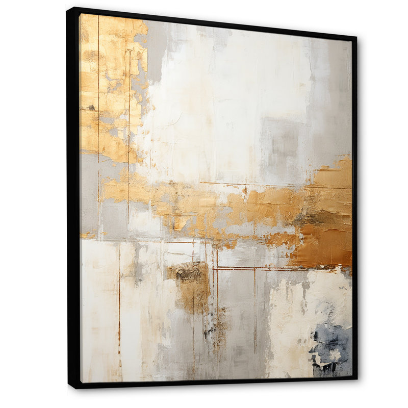 Lakehouse Foilage Solitude II - impressions sur toile abstraites, Cadre flottant noir, H 44 po x l 34 po x P 1,5 po