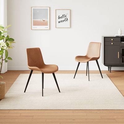 Chaise d'appoint rembourrée en similicuir avec pieds en acier au carbone Monkstown