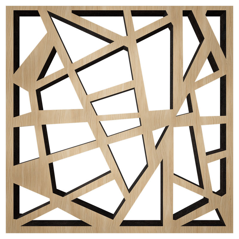 Panneaux muraux décoratifs en bois Harrisburg, très petit, l 7 3/8 po x H 7 3/8 po x T 3/8 po, chêne blanc
