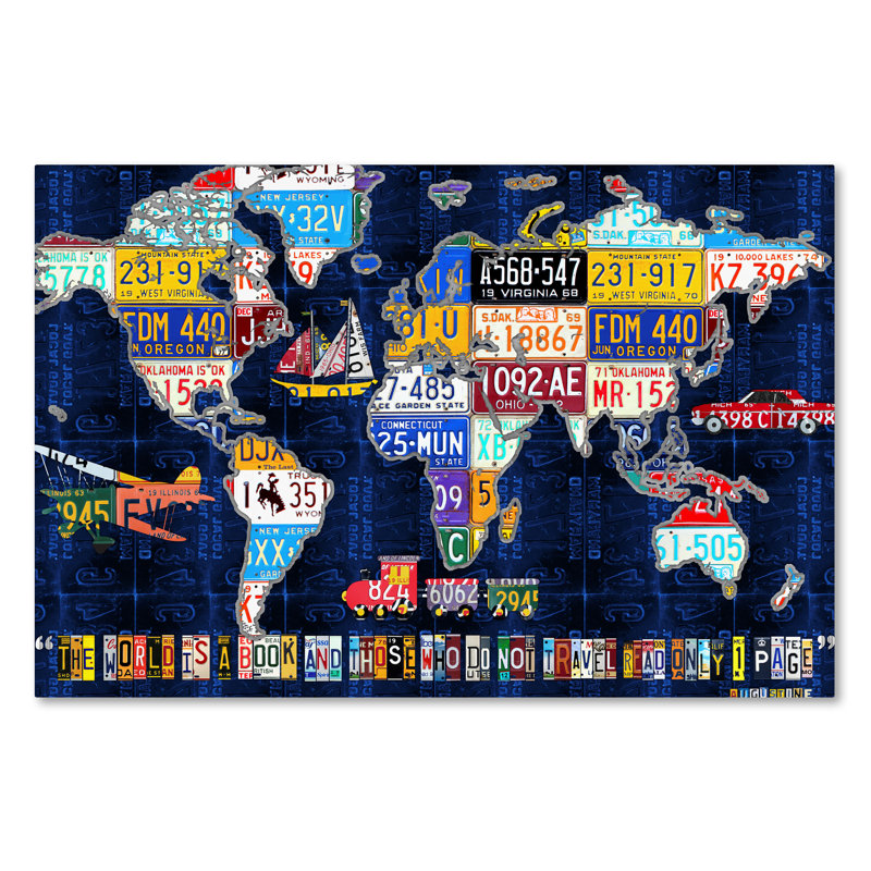 «World Map 2016 Augustine» par Design Turnpike, impression sur toile tendue, 16 po x 24 po
