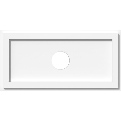 20"W x 10"H x 3"ID x 7"C x 1"P Rectangle Architectural Grade PVC Contemporary Ceiling Medallion