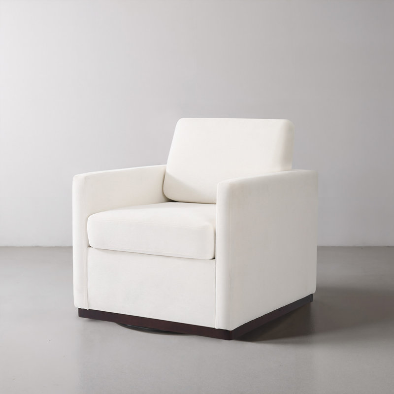 Upholstered Swivel Armchair, Beige