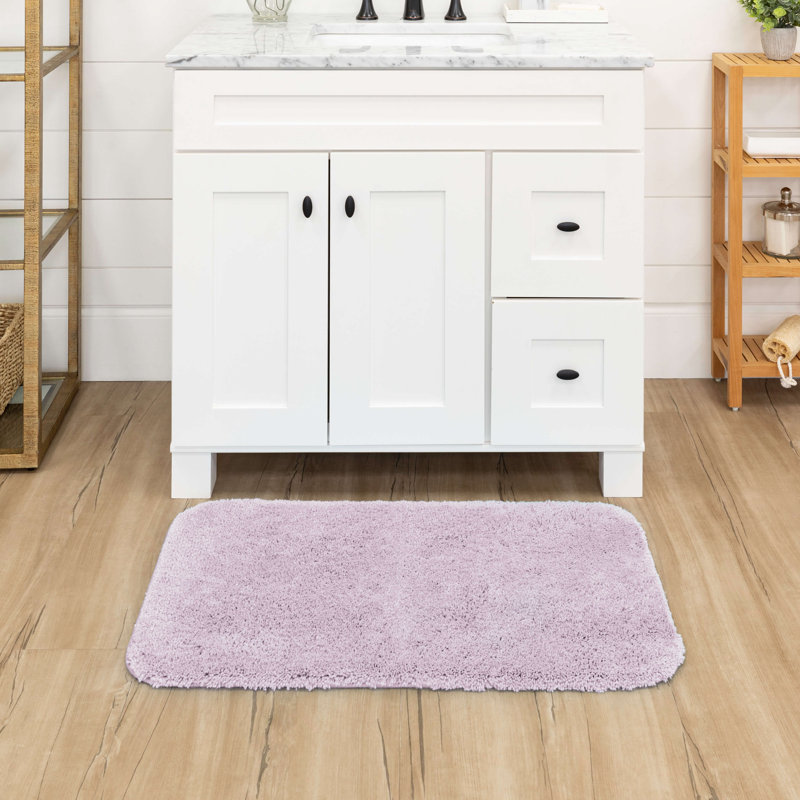 Wayfair Basics Brassfield Tufted Nylon Non Slip Bath Rug, 24" W x 40" L, Lavender