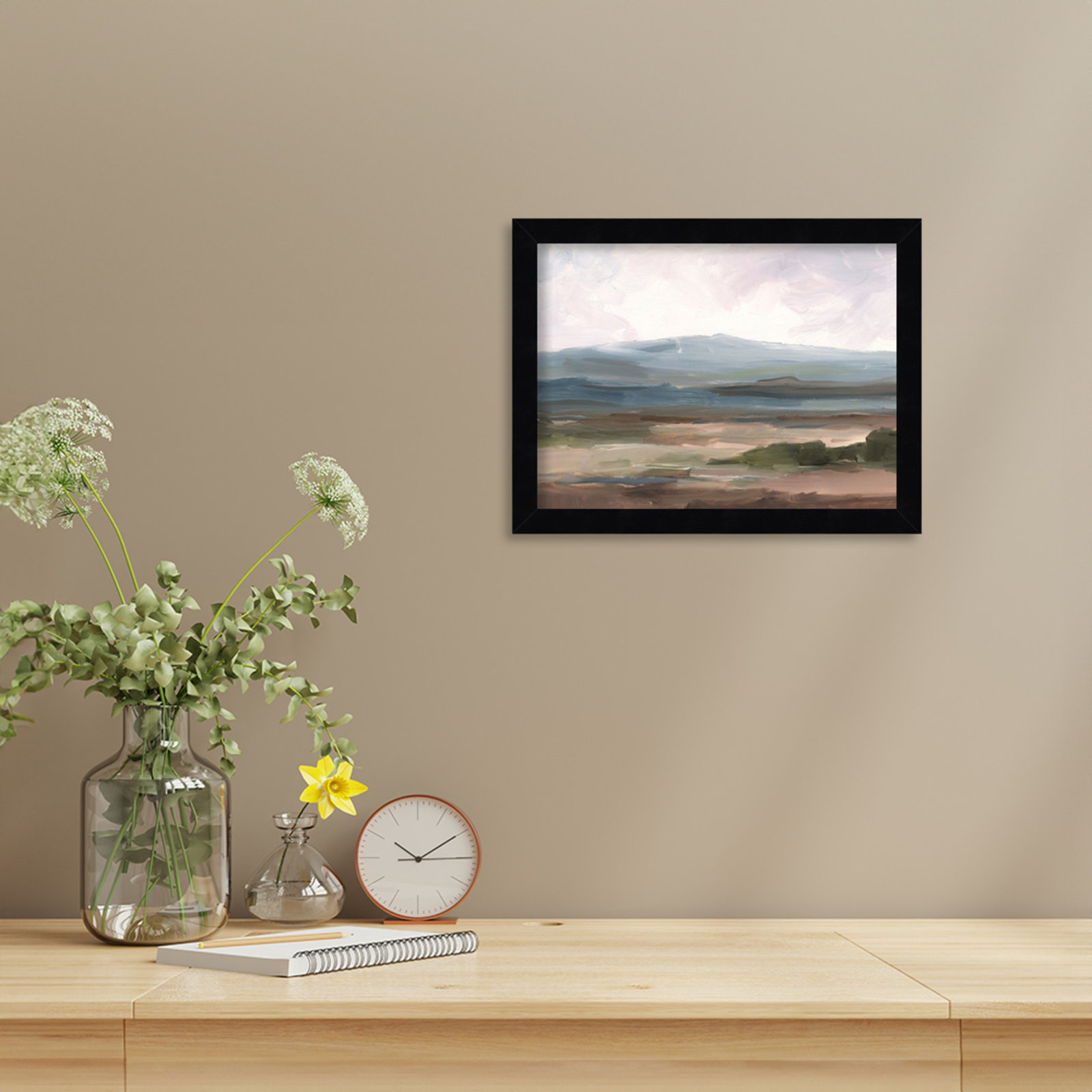 Ethan Harper "Serene Mountain Study II" Print, Black, 10" H x 13" W