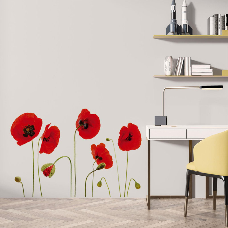 Décoration murale coquelicots