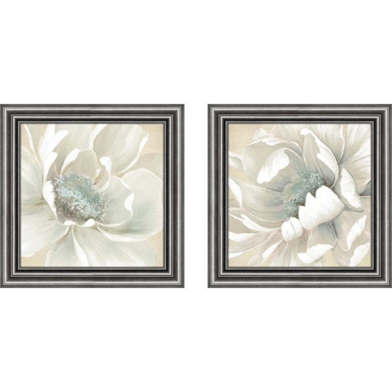 Winter Blooms I - ensemble de 2 reproductions sur papier encadrées