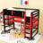 Loft Bed with Dual-Level Storage Shelves, Smart Tech Integration, and Desk-734764217-734764216