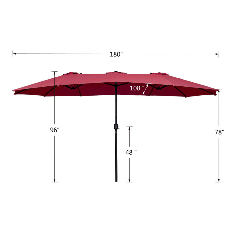 Parasol de marché rectangulaire 15 pi Sermin, Vin