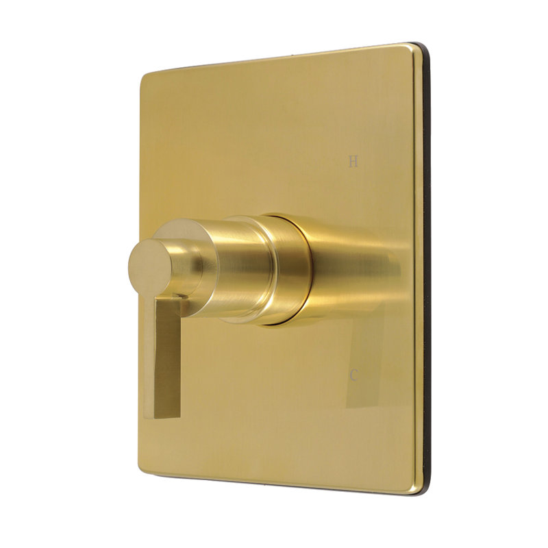 Kingston Brass NuvoFusion Single-Handle Pressure Balanced Shower Valve and Trim Set - Valve Included, Brushed Brass