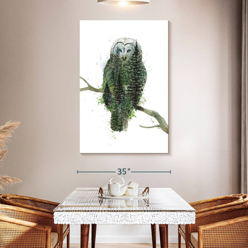 Hibou vert, 51" H x 34" W