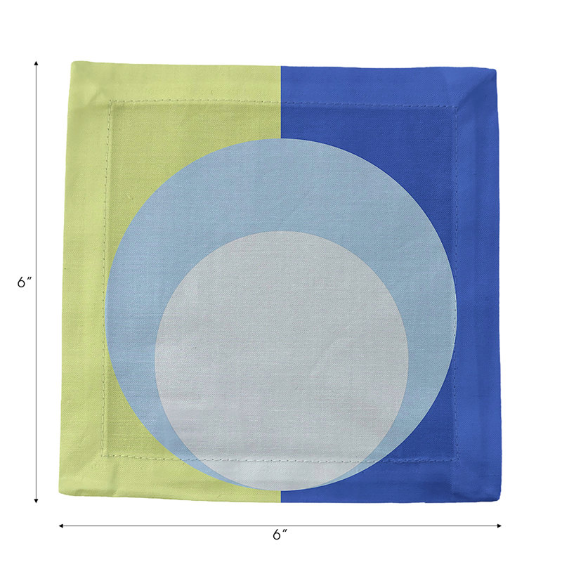 Square Napkins, Acid Green Blue