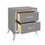 Ensemble de chambre à coucher en bois 3 pièces avec commode et 2 tables de chevet Maxo, gris-123098645-123098647