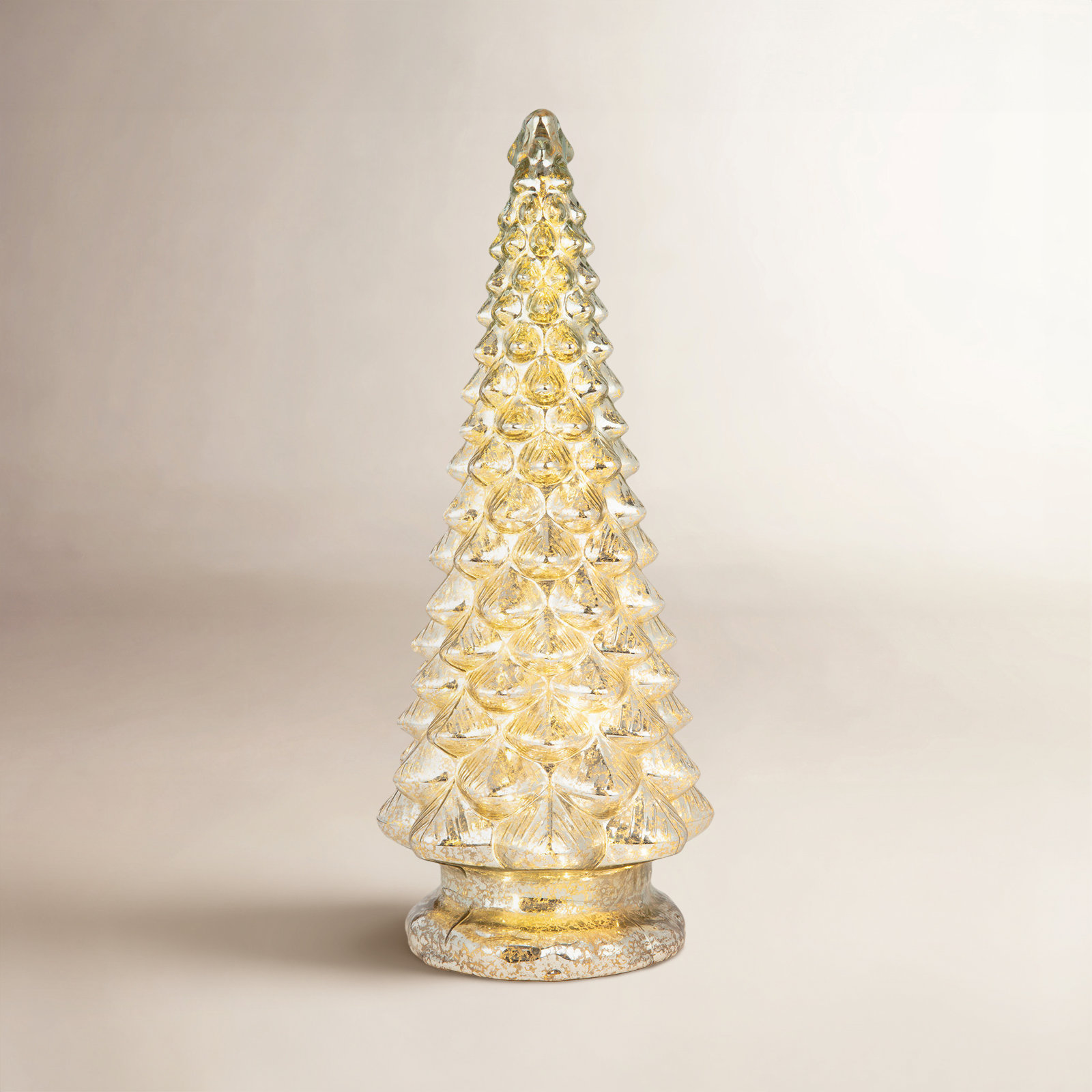 Nostalgic Lighted Glass Table Tree, 20.50" H x 7.80" W x 7.80" D