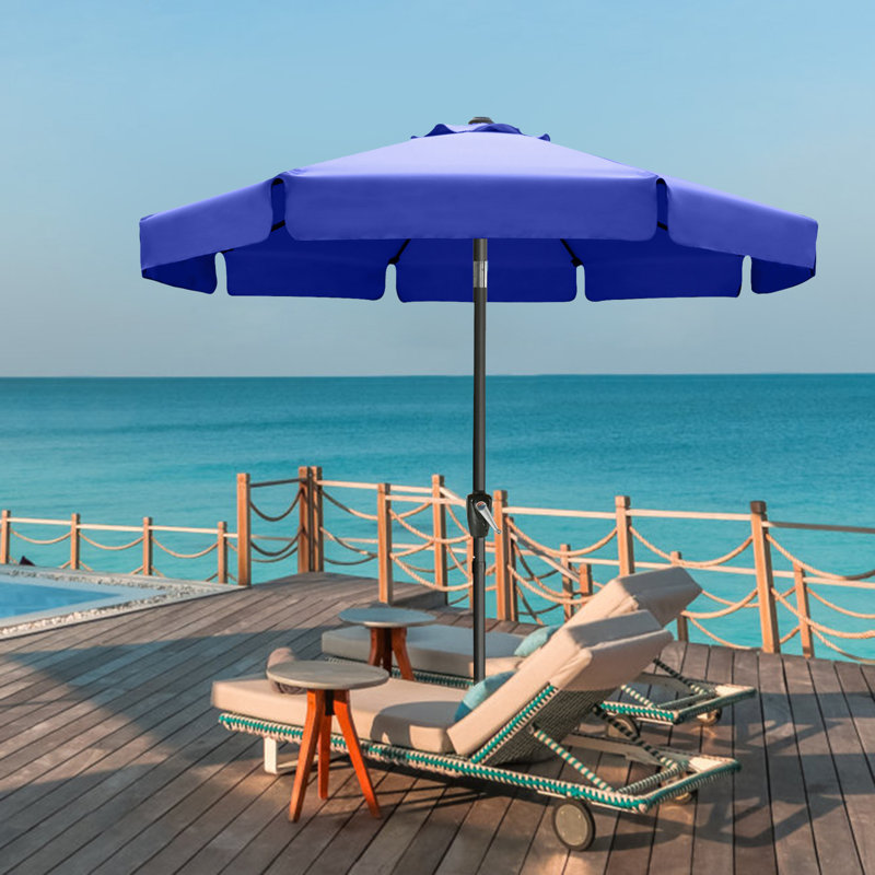 Parasol de marché 9 pi Hobert, Bleu, H 96,4 po x l 118 po x P 118 po