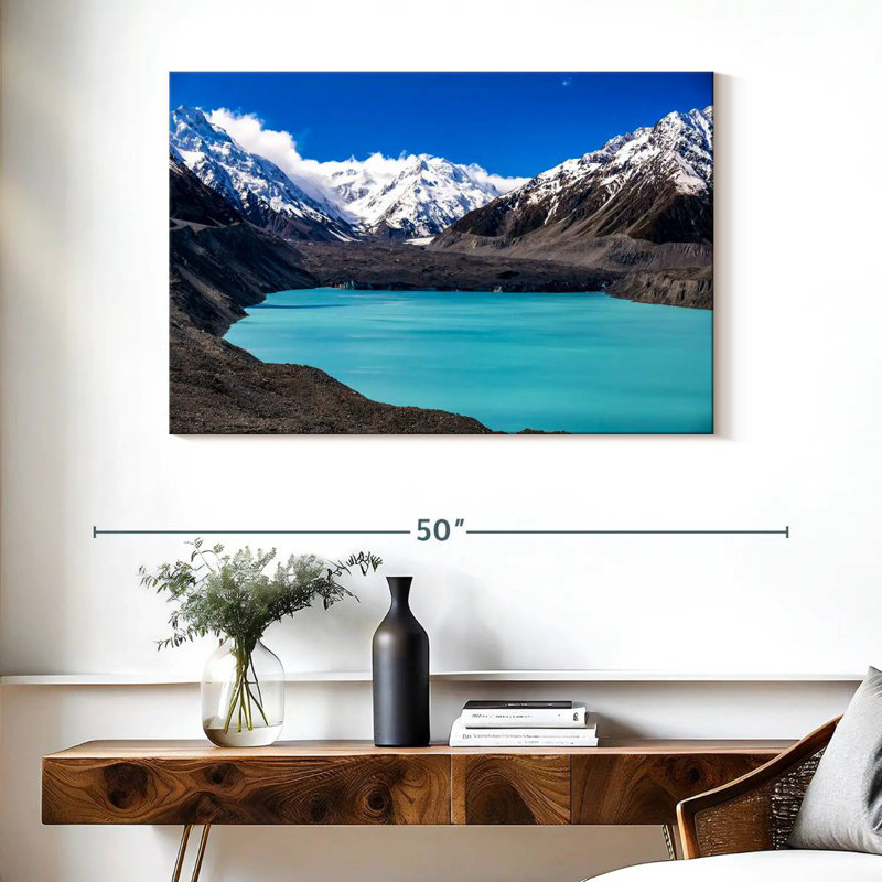 Bleu Nicci, lac Tasman, H 26 po x l 39 po
