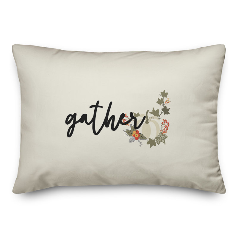 Gather Floral Pumpkin Rectangular Pillow Cover and Insert