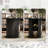 5-piece Round Pedestal Dining Set With Cane Back Cantilever Chairs-19417479