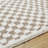 Cabble Rectangle Checkered Machine Woven Polyester Area Rug in Tan/White-544345939