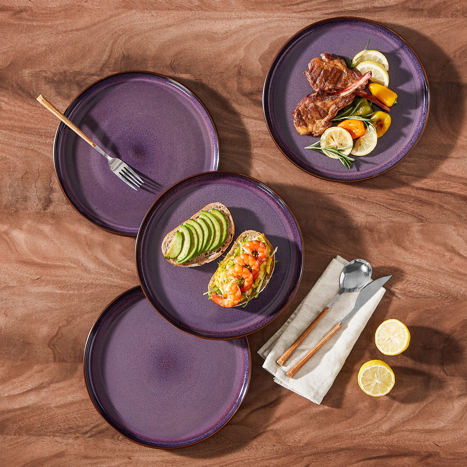 10" Ceramic Dinner Plate, Purple