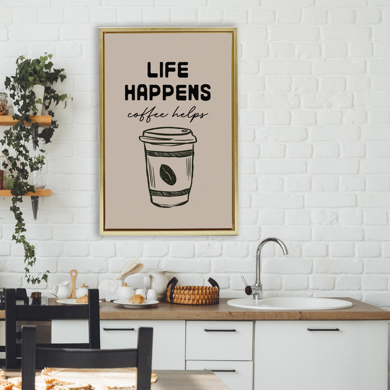Cadre flottant Life Happens Coffee Helps, conception de JJ Design House LLC, H 31 po x l 21 po