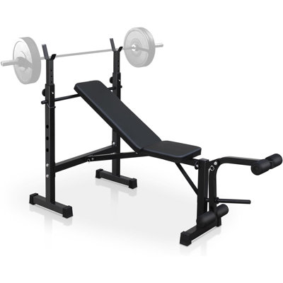 Banc de musculation olympique réglable – Banc de développé couché avec support à squats, banc de musculation olympique pour salle de sport à domicile, banc d'entraînement avec pupitre à biceps et appareil pour les jambes