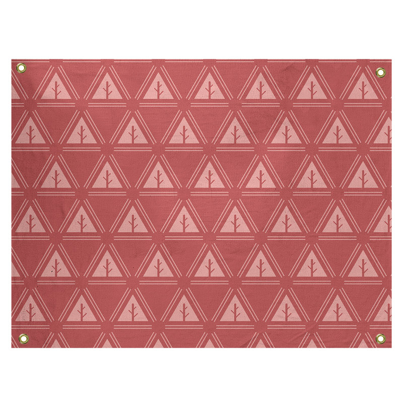 Tapisserie Barbra, H 26 po x l 36 po, Rouge / blanc cassé